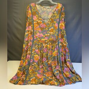 Rusttydustty Floral Long Sleeve Tunic size 3XL